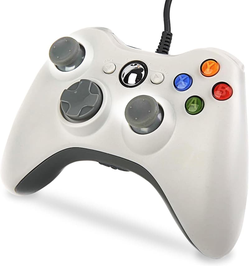 Xbox 360/PC用 有線ゲームパッド エルゴノミックデザイン 高耐久ボタン/振動機能 (ホワイト)