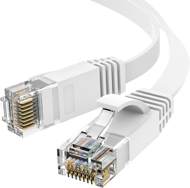 30m CAT6準拠 フラットLANケーブル 有線タイプ 隙間用 (ホワイト)