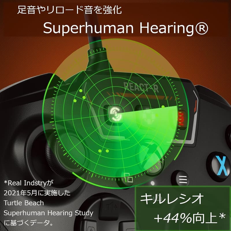 Xbox用有線ゲームパッド React-R 背面ボタン搭載 足音強化 ブラック【Xbox公認】