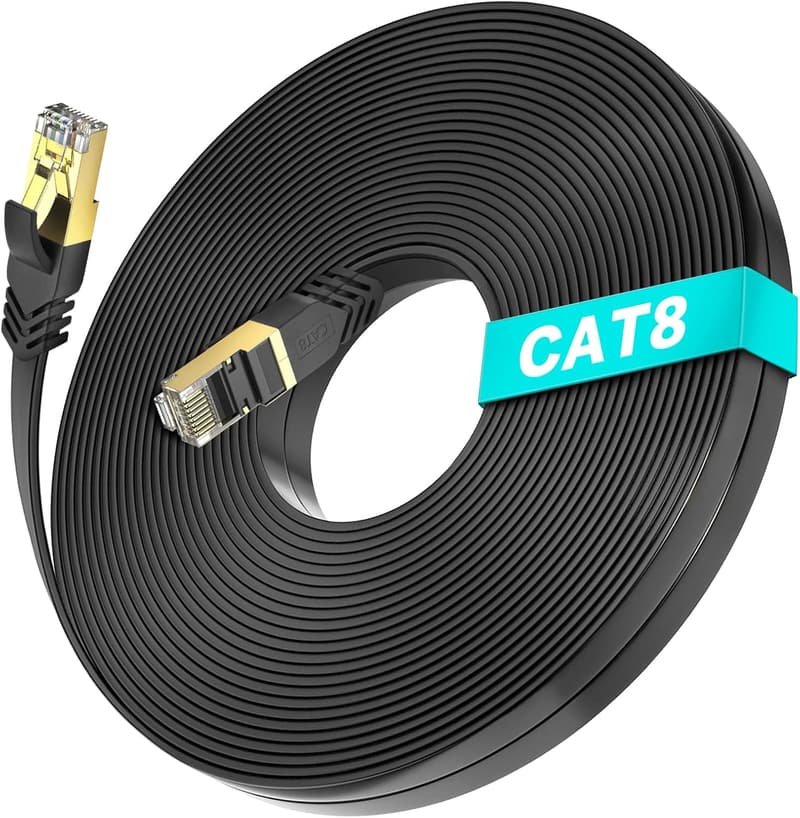 PoE防犯カメラ対応 ブラック 10m CAT8 LANケーブル 40Gbps 2000MHz