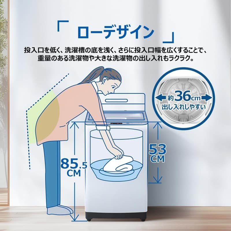 ハイアール 全自動洗濯機 10kg 低騒音 DDインバーター ホワイト