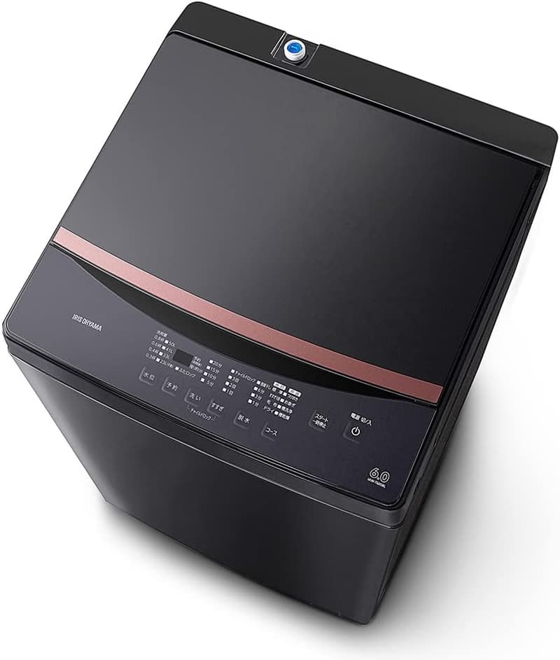 新生活に最適なアイリスオーヤマ 6kg ガラストップ縦型洗濯機 ブラック IAW-T605BL-B
