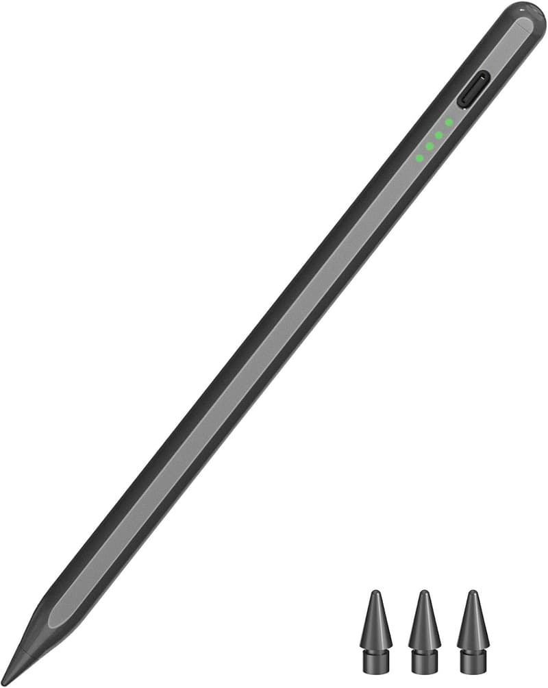 iPad対応 極細1.7mmタッチペン スタイラスペン 【低遅延・傾き感知】 磁気吸着・急速充電タイプ【学生向け】