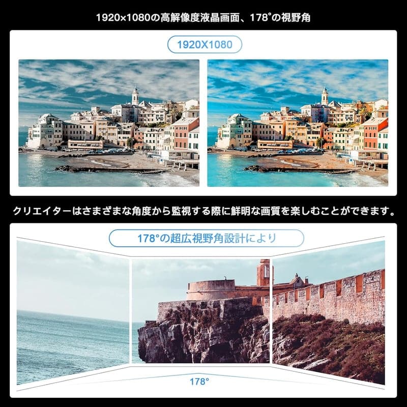 VILTROX DC-550PRO 5.5インチ タッチスクリーン 4K HDMI フィールドモニター 1920x1080 IPS 1200CD/M²