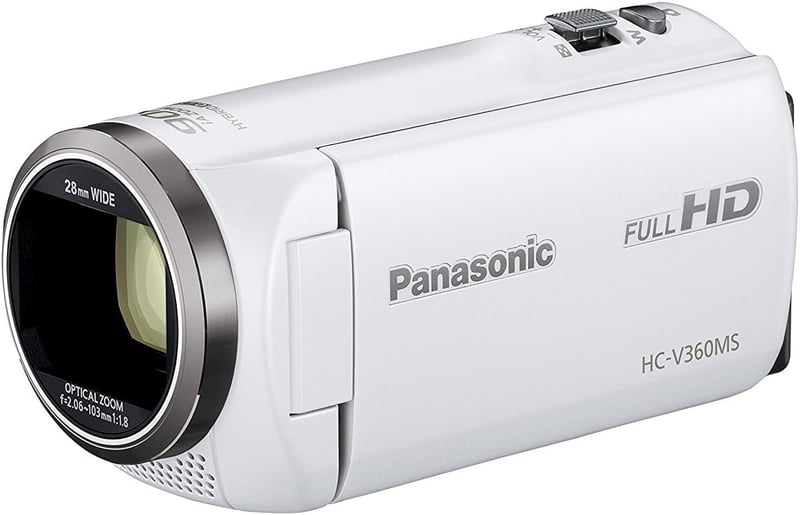 パナソニック HDビデオカメラ HC-V360MS-W 90倍ズーム 16GB ホワイト