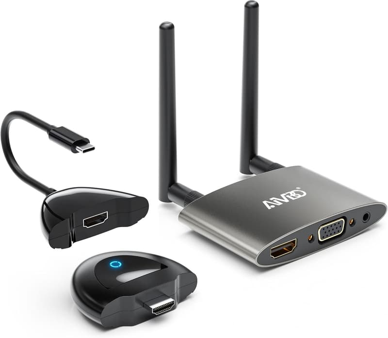 無線HDMI送受信機 AIMIBO USB-C出力対応 1080P 50m技適マーク取得 ホームシアター/オフィス用