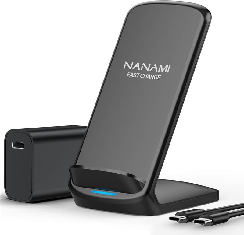ワイヤレス急速充電器 置くだけ充電対応 20W USB-C iPhone・Galaxy・Pixel対応 (Qi/PSE認証) 黒