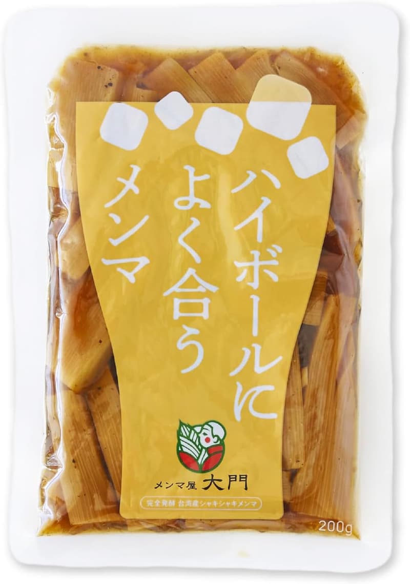 ハイボールに最適な極太メンマ 200g 魚介うま味・黒胡椒アクセント