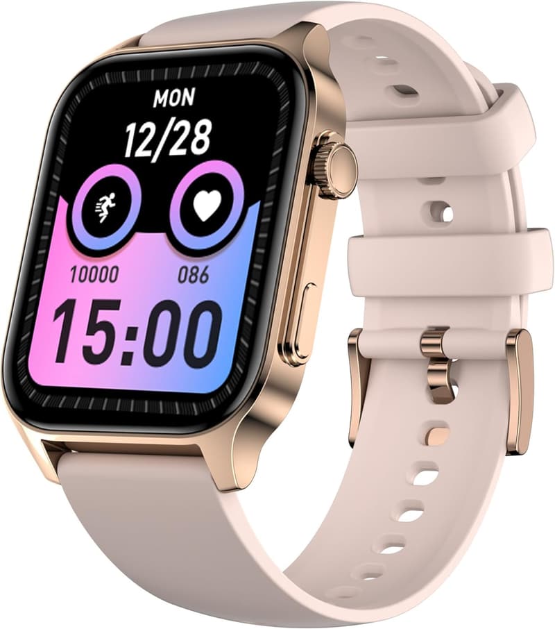 iPhone・Android対応 スマートウォッチ Activity Tracker 1.96インチ大画面 Bluetooth5.4防水 (ゴールド)