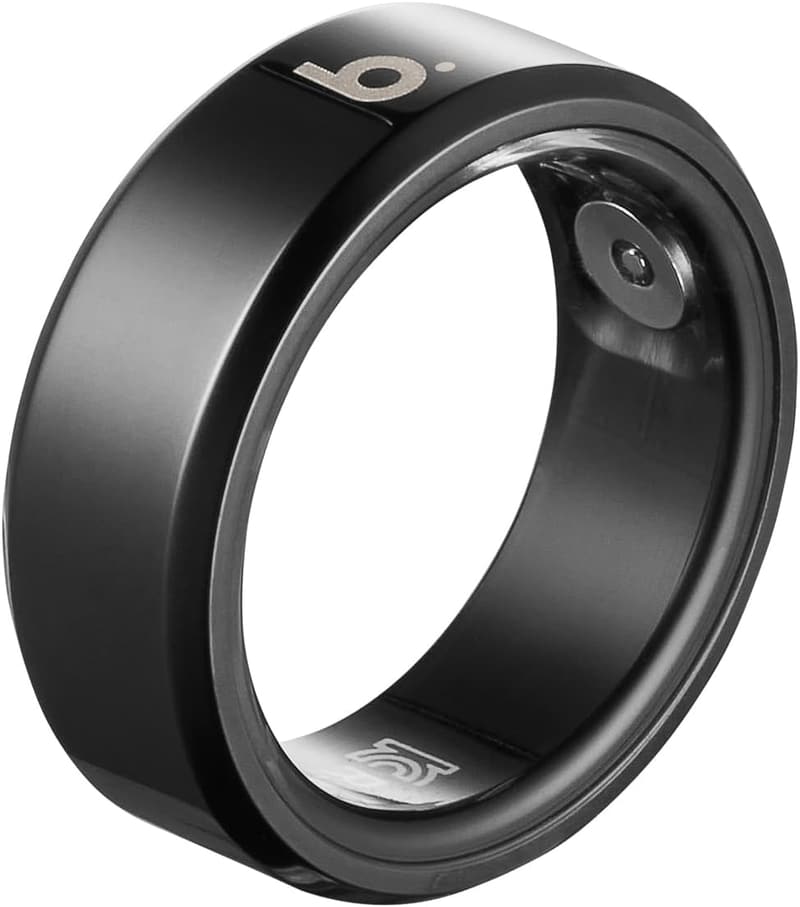 健康管理対応 スマートリング b.ring ブラック US7号（日本基準13〜15号） IP68防水・歩数計・睡眠管理・最大7日間持続