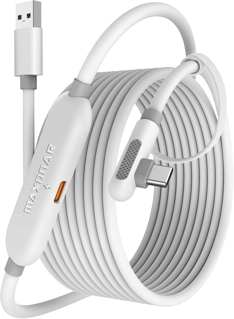 Meta Quest 3対応 5M USB-A & Type Cリンクケーブル 高耐久・充電機能付き