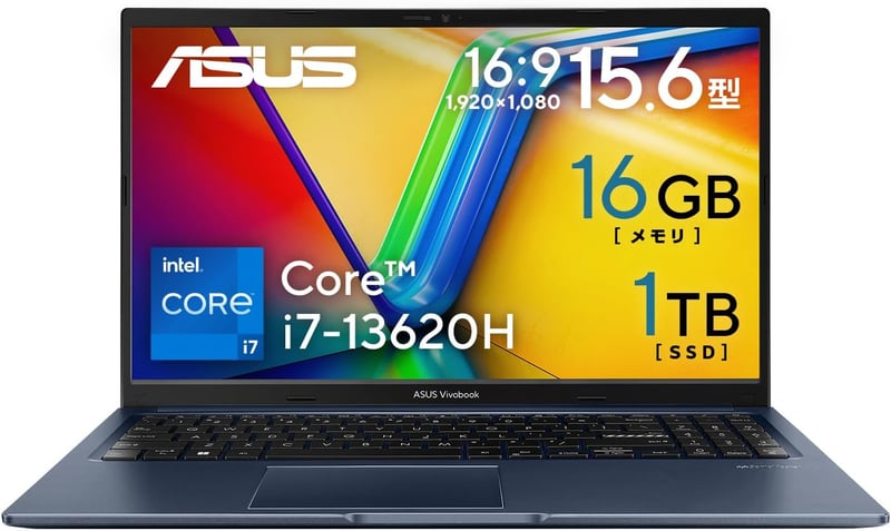 ASUS Vivobook 15 ノートパソコン 15.6インチ | Intel Core i7/メモリ16GB/SSD1TB/Windows 11/クワイエットブルー