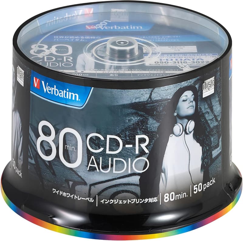 音楽用CD-R 80分 50枚 ホワイトプリンタブル 48倍速