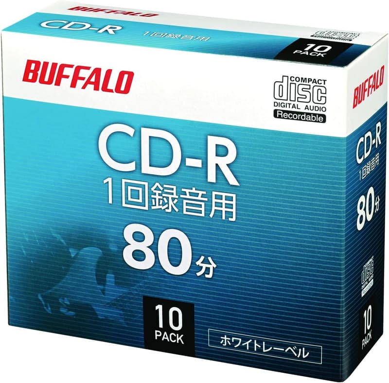 音楽用CD-R 80分/700MB 10枚セット ホワイトレーベル