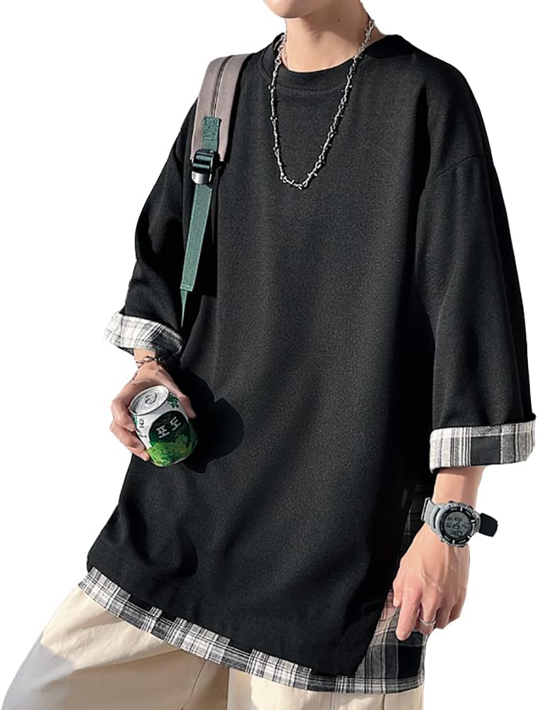 夏のメンズカジュアルTシャツ・大きいサイズ・軽くて快適なシンプルデザイン