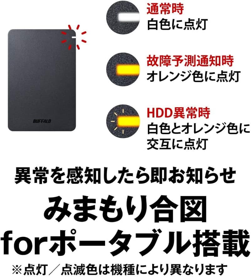 耐衝撃ポータブルHDD 5TB USB3.1対応 ホワイト