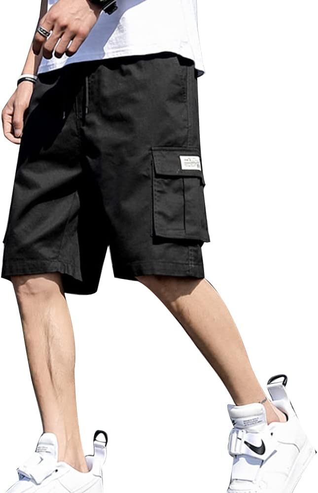 メンズ アウトドア用 通気速乾 シンプルカーゴハーフパンツ 5分丈