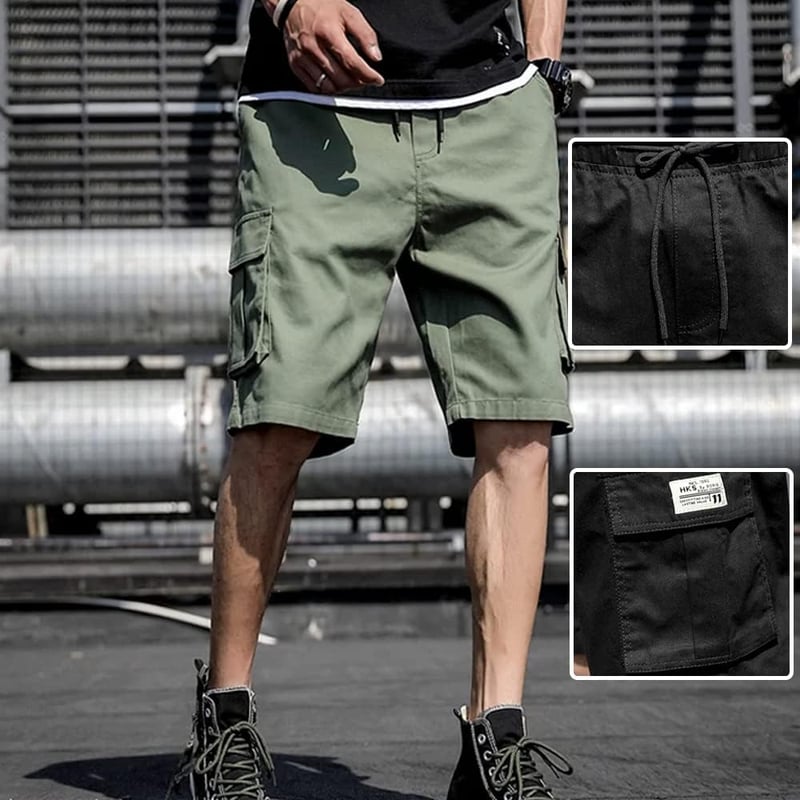メンズ アウトドア用 通気速乾 シンプルカーゴハーフパンツ 5分丈
