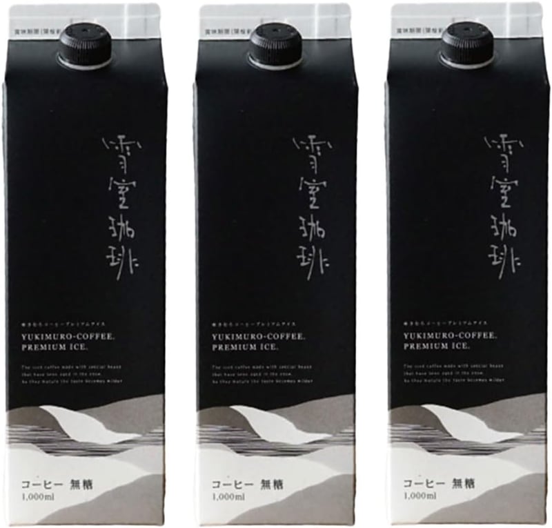 雪室珈琲 プレミアムアイスコーヒー 無糖 1,000ml×3