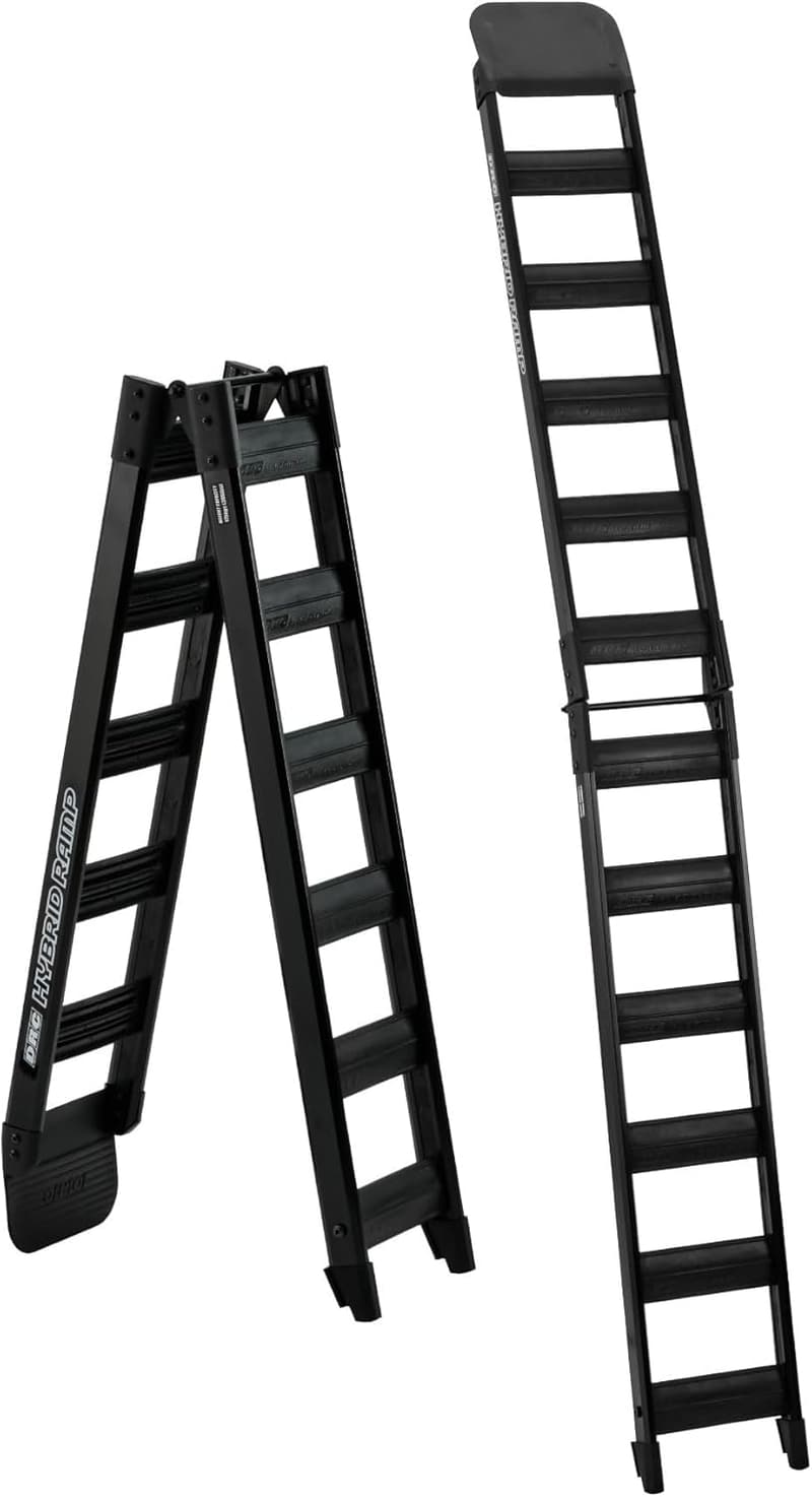 ハイブリッドランプ 210cm 折りたたみ ブラック オフロードバイク用 アルミ製 軽量 175kg耐荷重