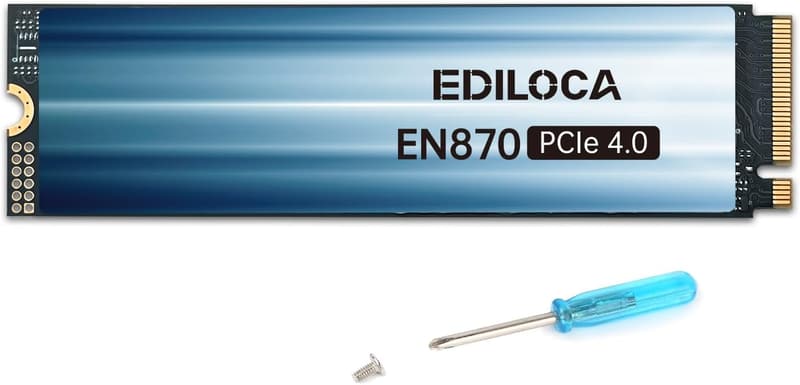 Ediloca EN870 1TB PCIe 4.0 NVMe M.2 SSD - PS5動作確認済み、最大読込7450MB/s、最大書き6600MB/s、5年保証