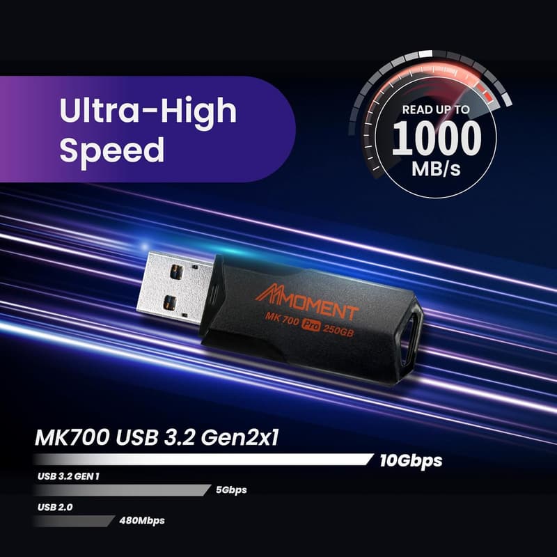 MMOMENT MK700 250GB USB3.2 Gen2 外付けSSD（PS4/PS5動作確認済み）