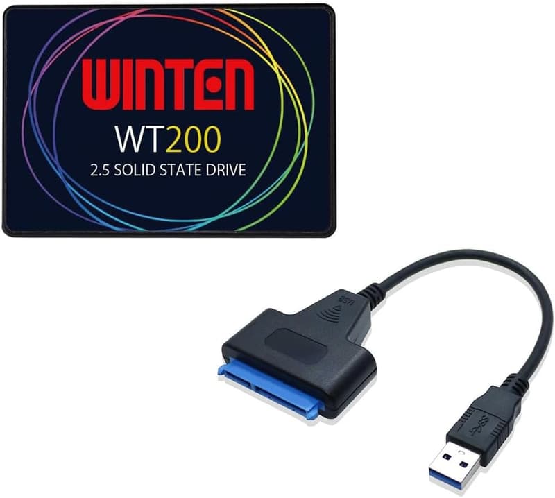 WINTEN 128GB SSD 外付けケーブルセット デスクトップ・ノートパソコン用 3年保証
