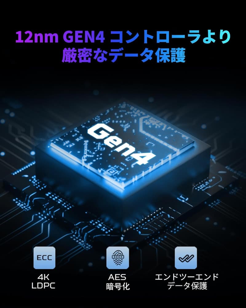 PS5対応 Acer Predator GM7000 2TB NVMe M.2 SSD ヒートシンク付き 7400MB/s読み取り 6700MB/s書き込み 5年保証