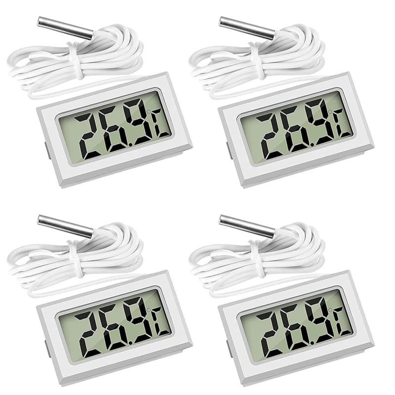 冷蔵庫用防水LCDデジタル温度計 -50℃～110℃ 4個セット