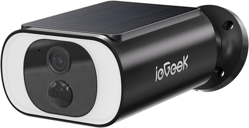 防犯対策用 ieGeek 500万画素ソーラー屋外カメラ ワイヤレス 人体検知 バッテリー内蔵