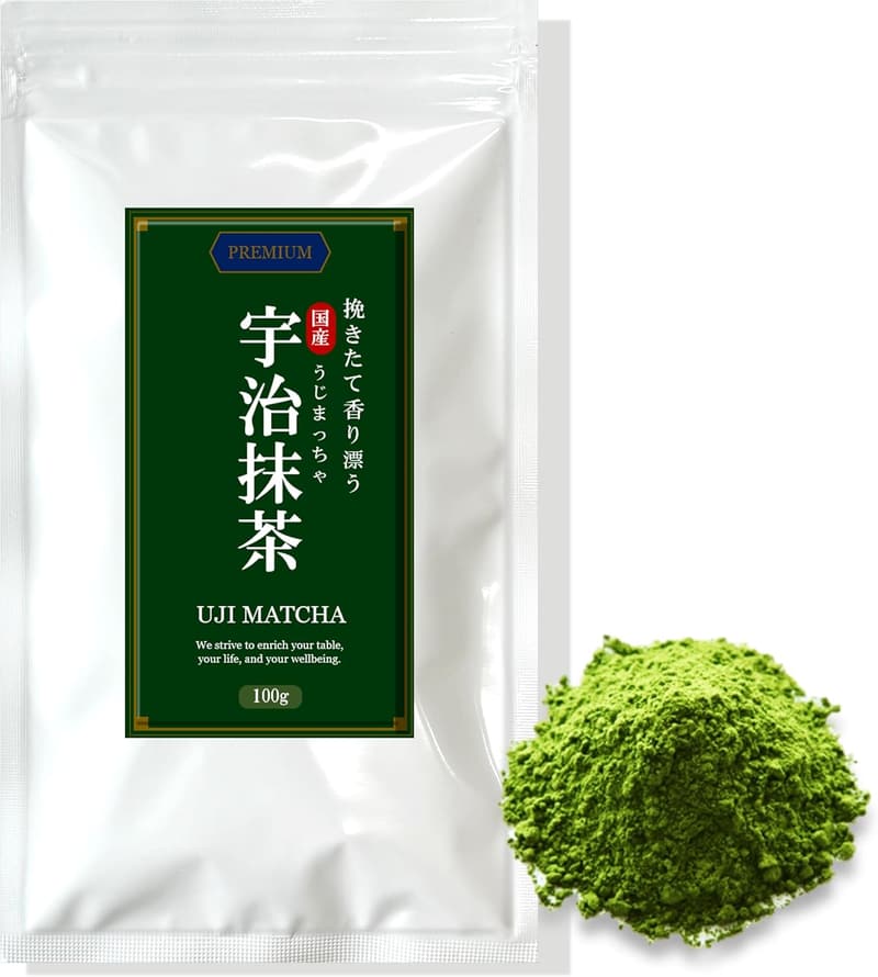 国産宇治抹茶100% 挽きたて粉末 100g 【無添加】 抹茶ラテ・製菓用