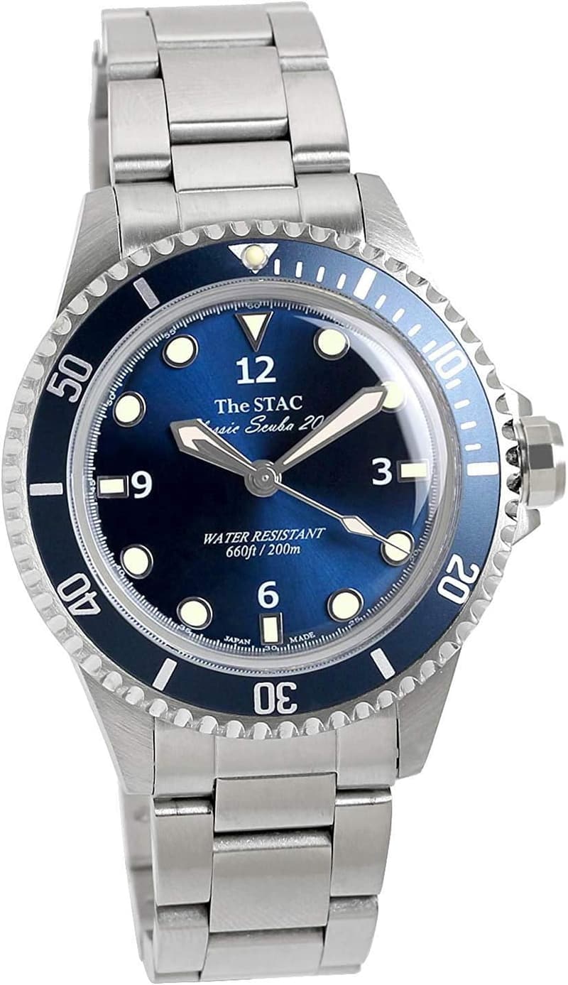 クラシックダイバーズウォッチ 38mm ディープブルー メンズ レディース 日本製