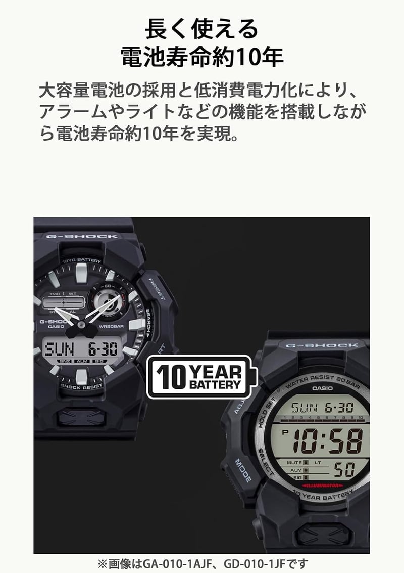 環境配慮素材のカシオ G-SHOCK メンズ腕時計 ブラック GD-010BBR-1JF【国内正規品】