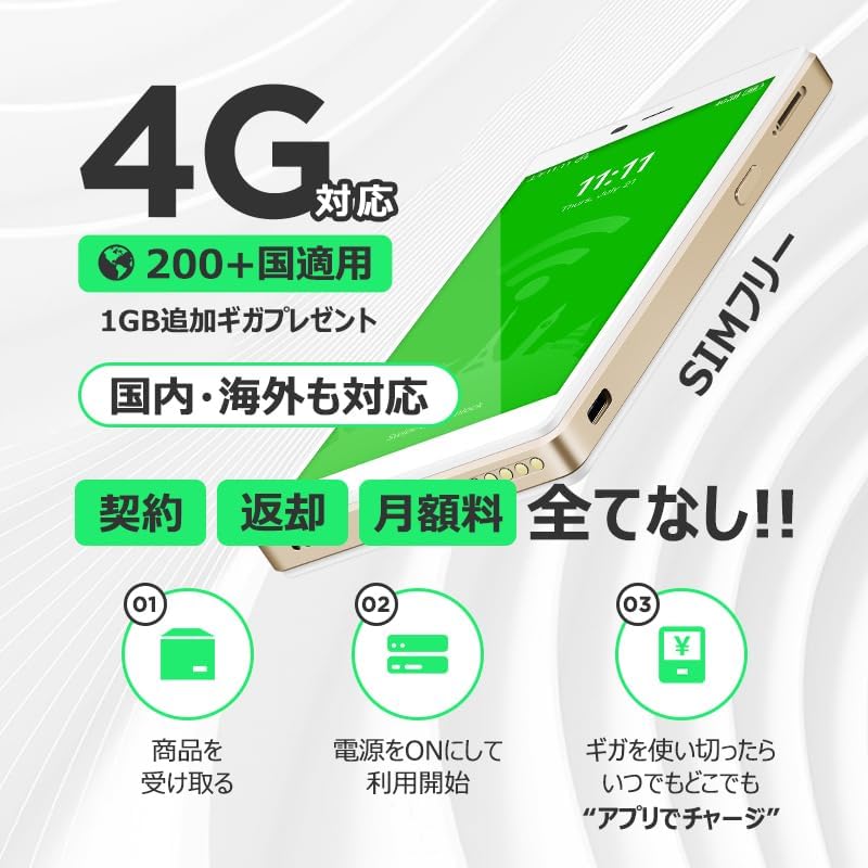 GlocalMe G4 Pro モバイルルーター 3900mAhバッテリー SIMフリー ホワイト 旅行・自宅用 1GB/365日間プラン