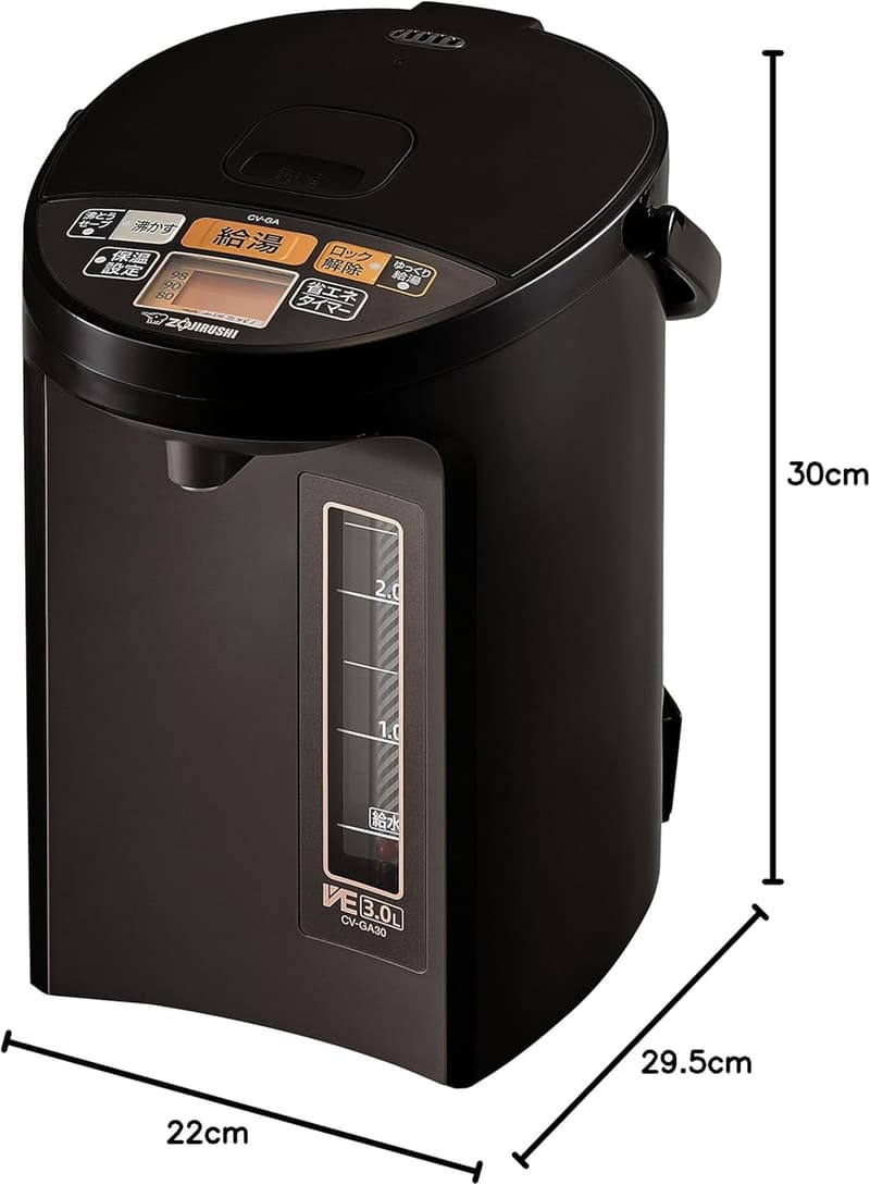 象印 省エネ電気ポット 3.0L 5段階温度設定 ブラウン VE電気まほうびん CV-GA30-TA