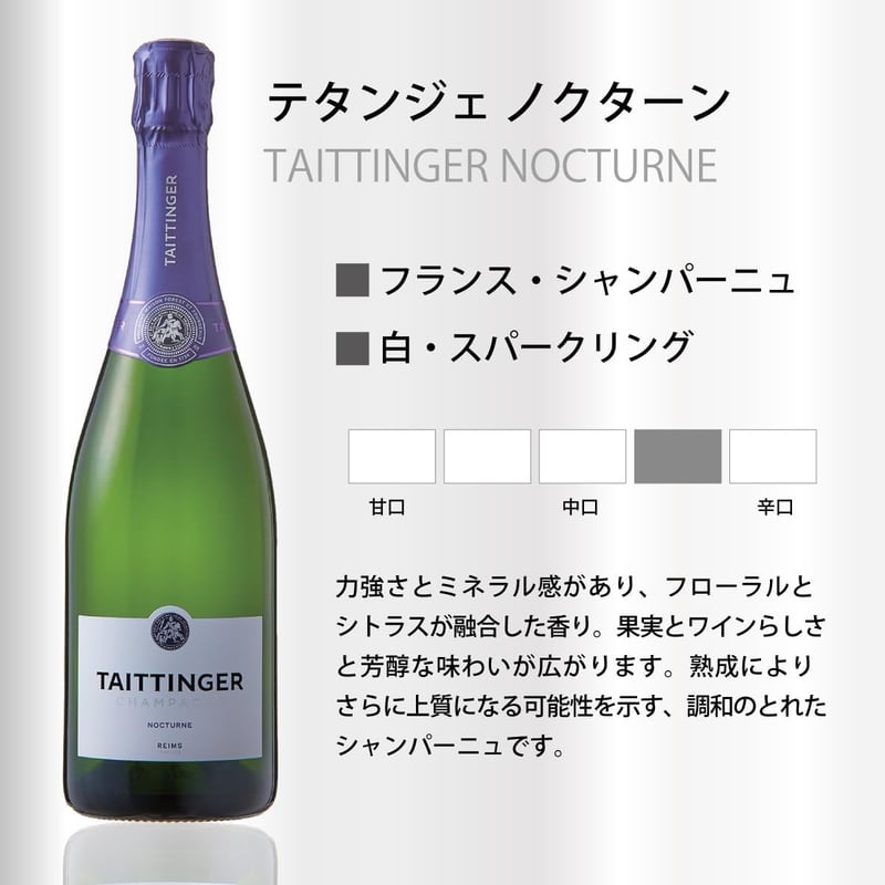 ノーベル賞晩餐会提供 テタンジェ ノクターン ボックス入り スパークリングシャンパン 750ml【ギフト用】