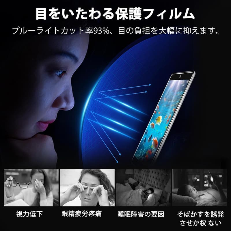 Xperia 10 VI用 ブルーライトカット 強化ガラスフィルム 2枚セット 画面保護 シート 6.1インチ