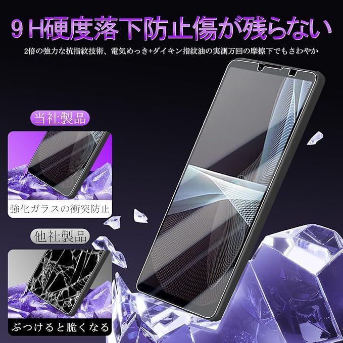 Xperia 10 III用ガラスフィルム2枚セット（硬度9H、国産旭硝子AGC素材、気泡ゼロ）