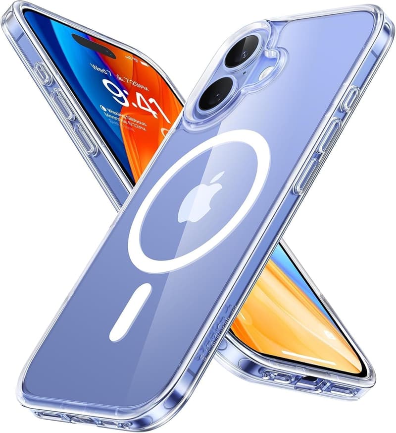 iPhone 16用 黄変防止クリアケース マグネット搭載 耐衝撃 全面保護 6.1インチ