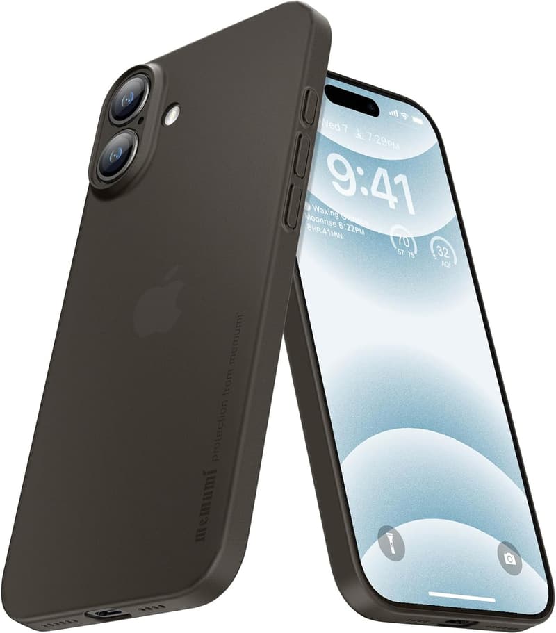 iPhone 16対応 0.3㎜極薄マット質感ケース 指紋・傷防止 워wireless充電対応