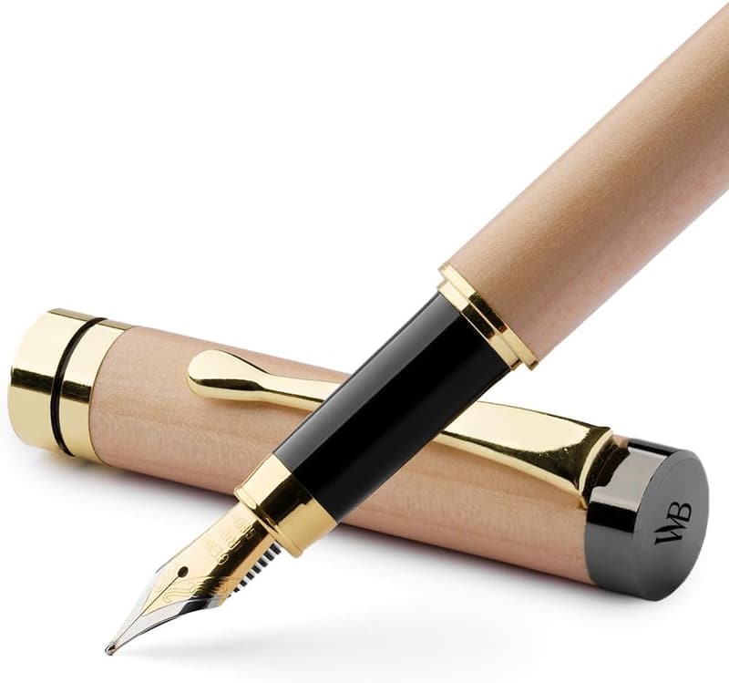 高級竹製万年筆セット(中字ペン先・ギフトケース付き)- ジャーナリングやカリグラフィーに最適