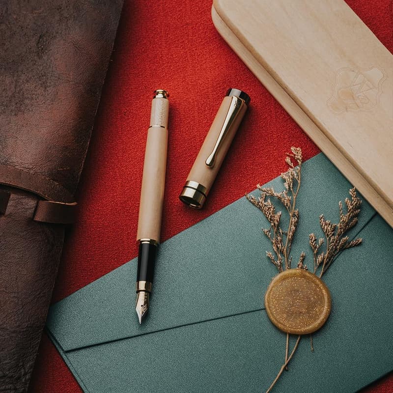 高級竹製万年筆セット(中字ペン先・ギフトケース付き)- ジャーナリングやカリグラフィーに最適