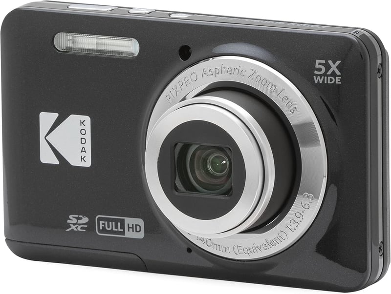 使いやすいデジタルカメラ KODAK PIXPRO FZ55-BK 16MP 光学5倍ズーム 28mm 2.7インチ液晶 ブラック