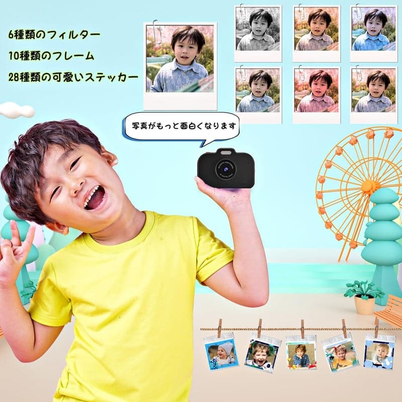 子供の日・誕生日・クリスマス向け 8倍ズーム子供用デジタルカメラ 32Gカード付