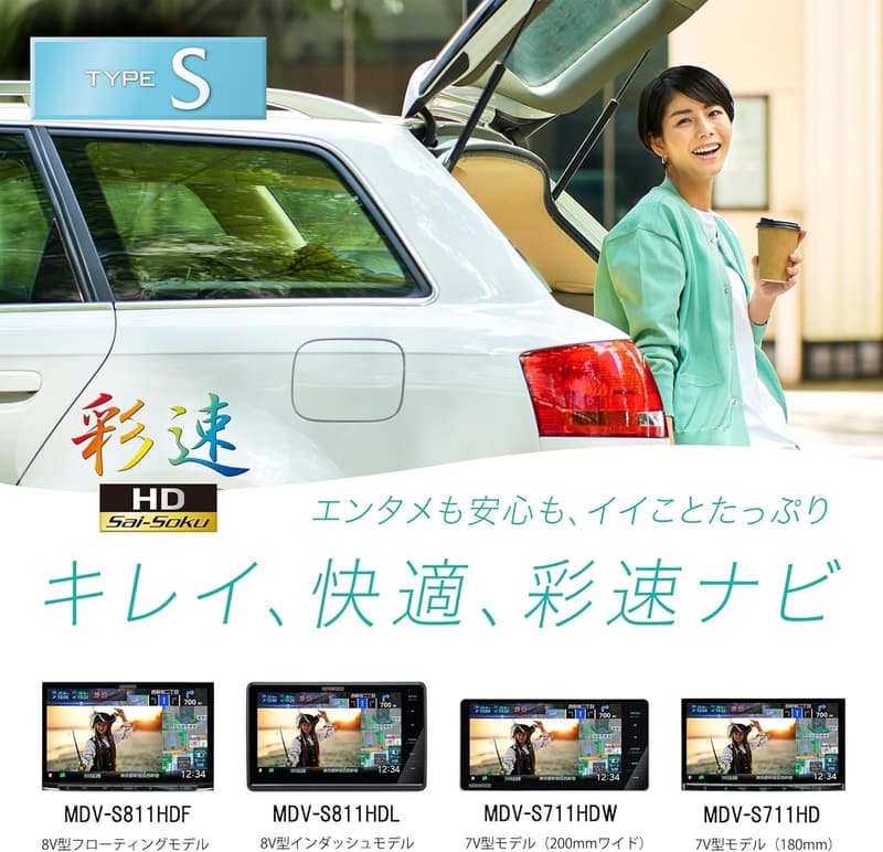 日本製信頼性の高い7インチHDパネル搭載カーナビゲーションシステム Kenwood MDV-S711HD