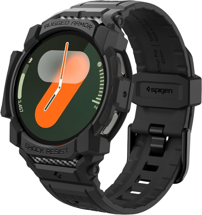 Galaxy Watch 7 40mm 用 耐衝撃スポーツバンド（マットブラック）体組成測定機能付き