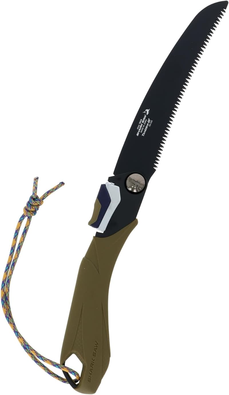 焚き火用折り畳み式シャークソー 180mm オリーブ【日本製・燕三条】
