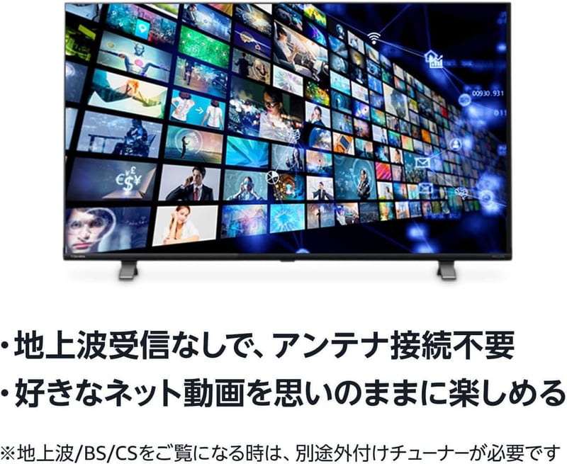 ネット動画対応 24インチ 液晶テレビ（チューナーレス） QRH-24TL2K