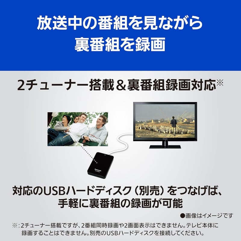 ハイビジョン対応パナソニック24V型液晶テレビ VIERA TH-24J300 裏番組録画機能付き