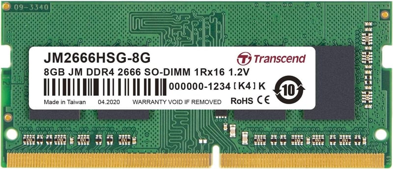 ノートPC用メモリ Transcend 8GB DDR4-2666 CL19 260pin U-SOIMM